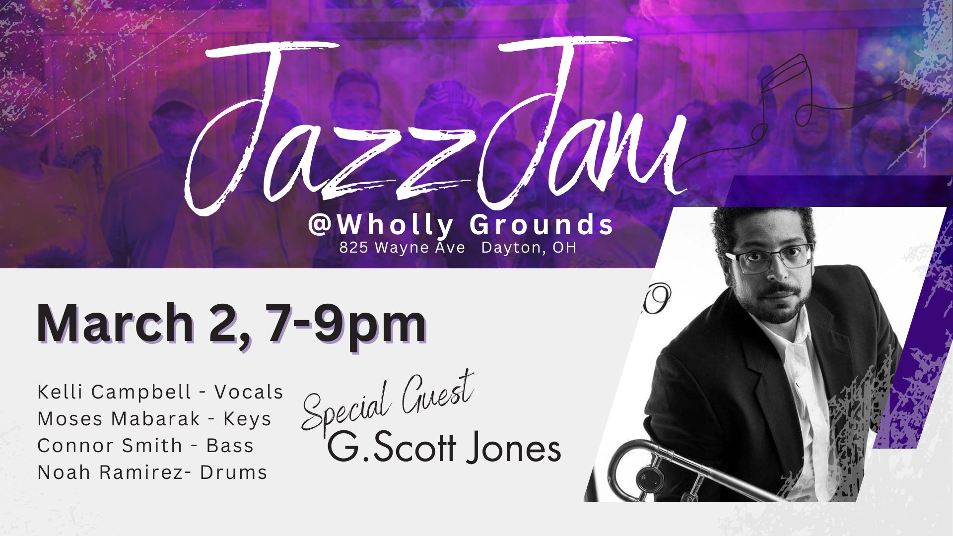 Wholly Grounds Jam Session Flier 3-2-25